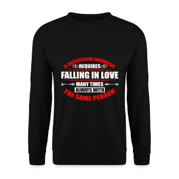 Valentins Tag Beziehung Liebes Spruch - Unisex Pullover - Schwarz - Vorne - Alina (178cm) & Michal (187cm)
