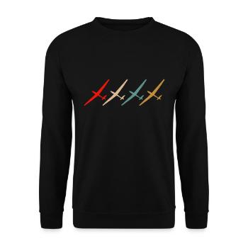 Segelfieger vintage gliding glider - Unisex Sweatshirt - black - Front - Alina (178cm) & Michal (187cm)