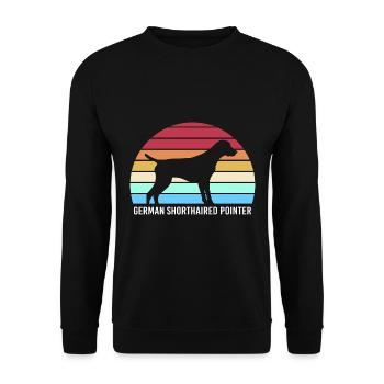 German Shorthair Dog German Pointer - Unisex Sweatshirt - black - Front - Alina (178cm) & Michal (187cm)