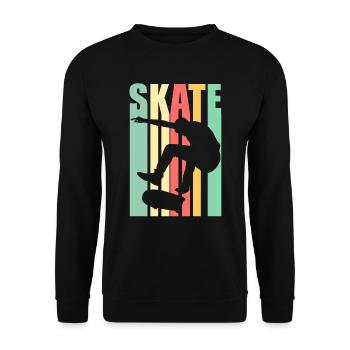 Skateboarding - Skate - Skating - Unisex Sweatshirt - black - Front - Alina (178cm) & Michal (187cm)
