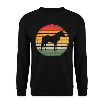 Horse Vintage - Unisex Sweatshirt - black - Front - Alina (178cm) & Michal (187cm)