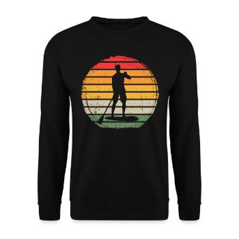 Paddle Board Vintage - Unisex Sweatshirt - black - Front - Alina (178cm) & Michal (187cm)
