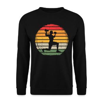 Fitness Vintage - Unisex Sweatshirt - black - Front - Alina (178cm) & Michal (187cm)