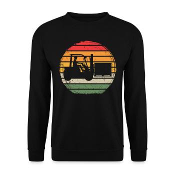 Chariot élévateur Vintage - Sweat-shirt Unisexe - noir - Devant - Alina (178cm) & Michal (187cm)