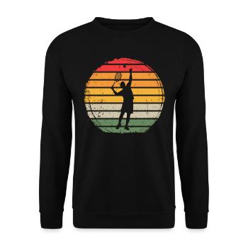 Joueur de tennis servant en vintage - Sweat-shirt Unisexe - noir - Devant - Alina (178cm) & Michal (187cm)