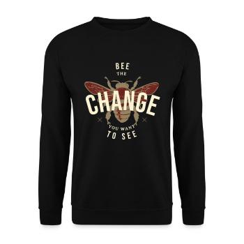 Bee the Change you want to see - Always bee kind - Unisex Sweatshirt - black - Front - Alina (178cm) & Michal (187cm)