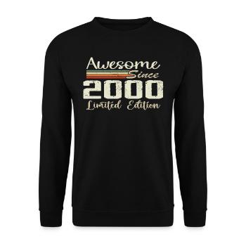 Anniversaire 24 Ans Millésime 2000 Cadeau 2000 - Sweat-shirt Unisexe - noir - Devant - Alina (178cm) & Michal (187cm)
