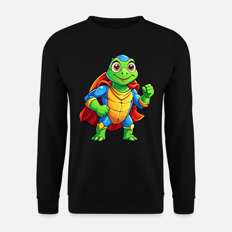 Mega süße Superheld-Schildkröte - Unisex Pullover - Schwarz