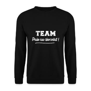 Team pain au chocolat ! - Sweat-shirt Unisexe - noir - Devant - Alina (178cm) & Michal (187cm)