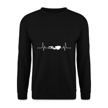 Scuba diving heartbeat - Unisex Sweatshirt - black - Front - Alina (178cm) & Michal (187cm)