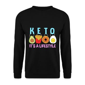 Keto Diet - Unisex Sweatshirt - black - Front - Alina (178cm) & Michal (187cm)