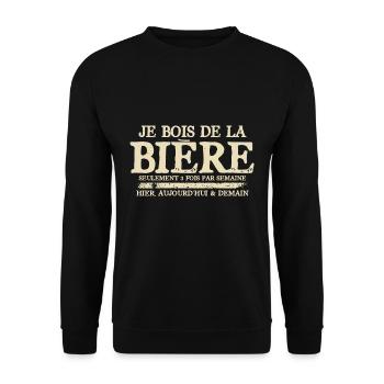 Bière cadeau drôle citation drôle - Sweat-shirt Unisexe - noir - Devant - Alina (178cm) & Michal (187cm)