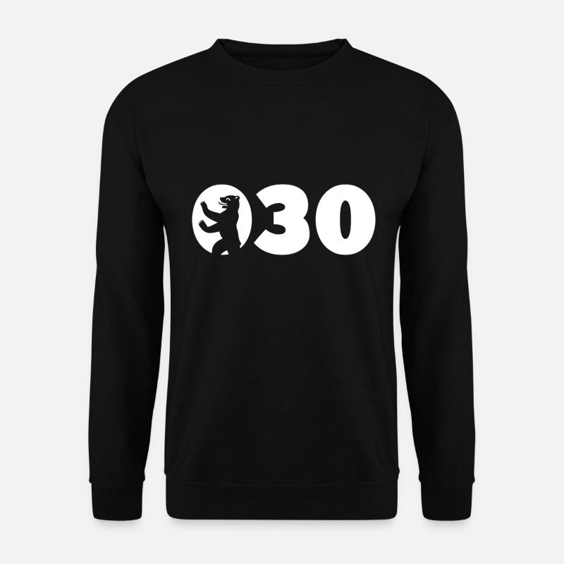 030 BERLIN BÄR WEISS - Unisex Pullover - Schwarz