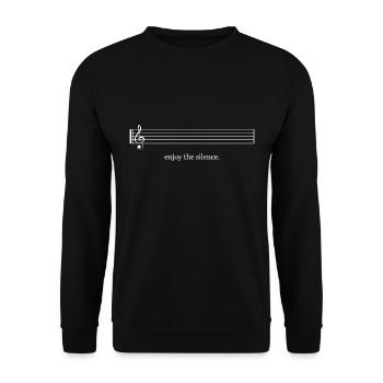 Enjoy the silence Bücher Ich liebe Bücher - Unisex Pullover - Schwarz - Vorne - Alina (178cm) & Michal (187cm)