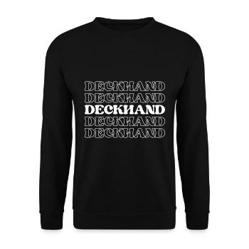 Decksmann Matrose Seemann Schiffskamerad Schiffsarbeiter - Unisex Pullover - Schwarz - Vorne - Alina (178cm) & Michal (187cm)