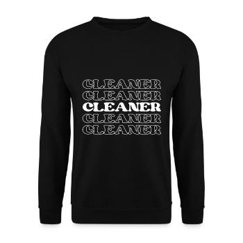 Nettoyeur Femme de ménage Concierge Concierge - Sweat-shirt Unisexe - noir - Devant - Alina (178cm) & Michal (187cm)