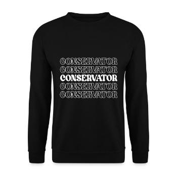Konservator, Kurator, Hüter, Hüter, Hüter, Wächter - Unisex Pullover - Schwarz - Vorne - Alina (178cm) & Michal (187cm)