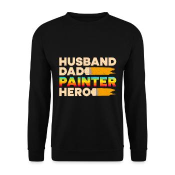 House Painter Dad Unique Gifts - Unisex Sweatshirt - black - Front - Alina (178cm) & Michal (187cm)