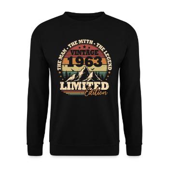 1963 Vintage Retro Birthday Gift 60 Years - Unisex Sweatshirt - black - Front - Alina (178cm) & Michal (187cm)