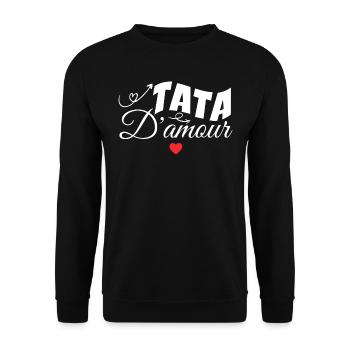 Tata D'amour - Sweat-shirt Unisexe - noir - Devant - Alina (178cm) & Michal (187cm)