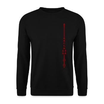 The 7 virtues of Bushidō with the sword of Fudō Myōō - Unisex Sweatshirt - black - Front - Alina (178cm) & Michal (187cm)