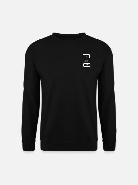 Leere Batterie 1% - Later (weißes Design) - Unisex Pullover - Schwarz