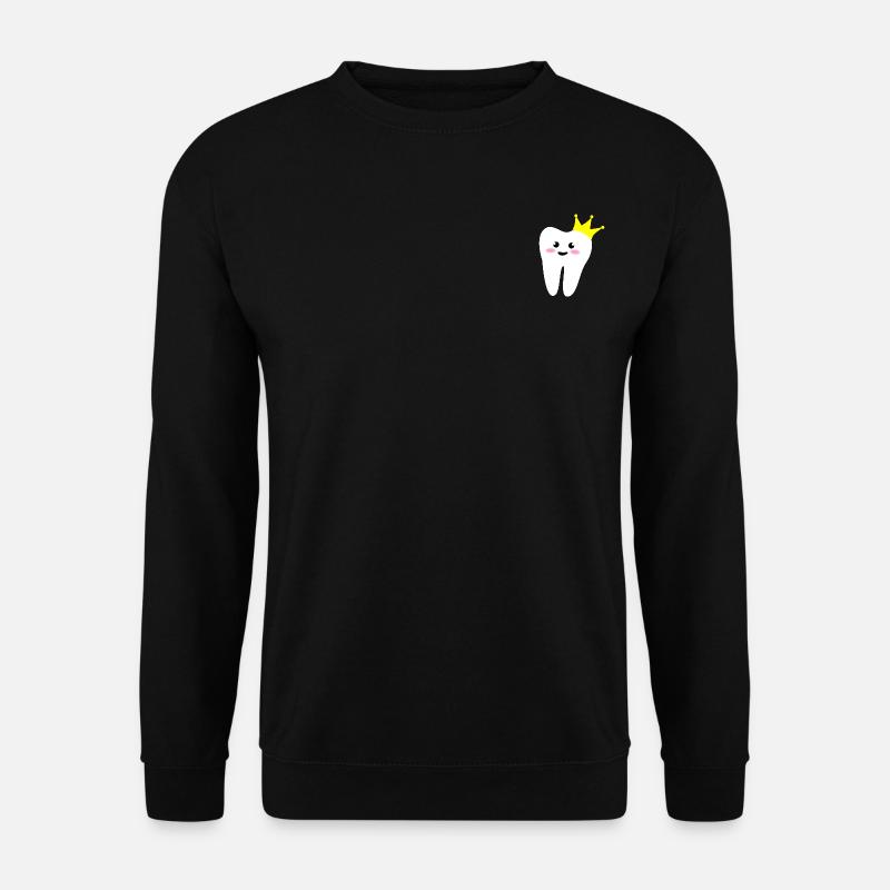 crown tooth Zahn mit Krone - Unisex Pullover - Schwarz