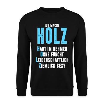 HOLZ - Unisex Pullover - Schwarz - Vorne - Alina (178cm) & Michal (187cm)