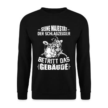 SCHLAGZEUGER / INSTRUMENT / GESCHENK - Unisex Pullover - Schwarz - Vorne - Alina (178cm) & Michal (187cm)
