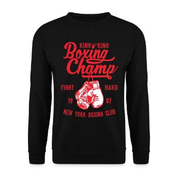 Boxing Champ Boxing Boxer Ring Champion Fighting Club - Unisex Sweatshirt - black - Front - Alina (178cm) & Michal (187cm)