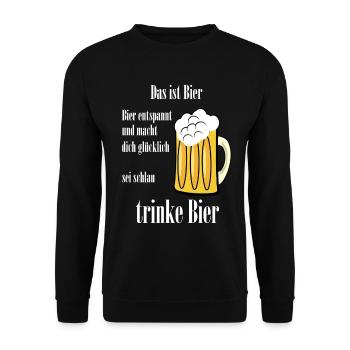 Bier - Unisex Pullover - Schwarz - Vorne - Alina (178cm) & Michal (187cm)
