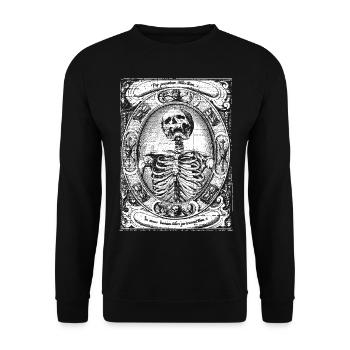 Skelett Gothic Okkult Geschenk - Unisex Pullover - Schwarz - Vorne - Alina (178cm) & Michal (187cm)