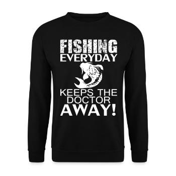 Fishing Angeln Angler Geschenk - Unisex Pullover - Schwarz - Vorne - Alina (178cm) & Michal (187cm)