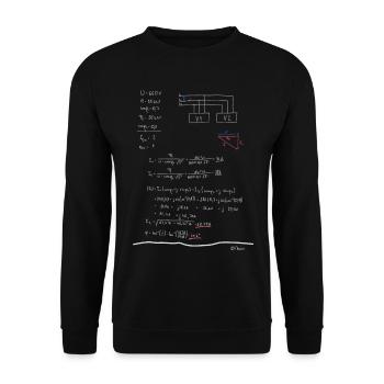 Mathematics Electrical Engineering, School, Studies, Electricity - Unisex Sweatshirt - black - Front - Alina (178cm) & Michal (187cm)