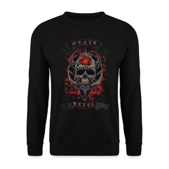Death Metal Heavy Rock Music - Unisex Sweatshirt - black - Front - Alina (178cm) & Michal (187cm)