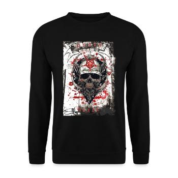 Death Metal Heavy Rock Music - Unisex Sweatshirt - black - Front - Alina (178cm) & Michal (187cm)