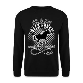 Berber Pferd barb horse - Unisex Pullover - Schwarz - Vorne - Alina (178cm) & Michal (187cm)