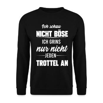BÖSE TROTTEL, GESCHENK - Unisex Pullover - Schwarz - Vorne - Alina (178cm) & Michal (187cm)