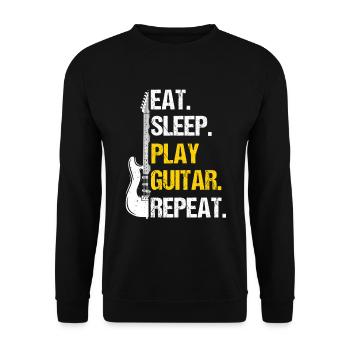Eat Sleep Play Guitar Repeat - Sweat-shirt Unisexe - noir - Devant - Alina (178cm) & Michal (187cm)
