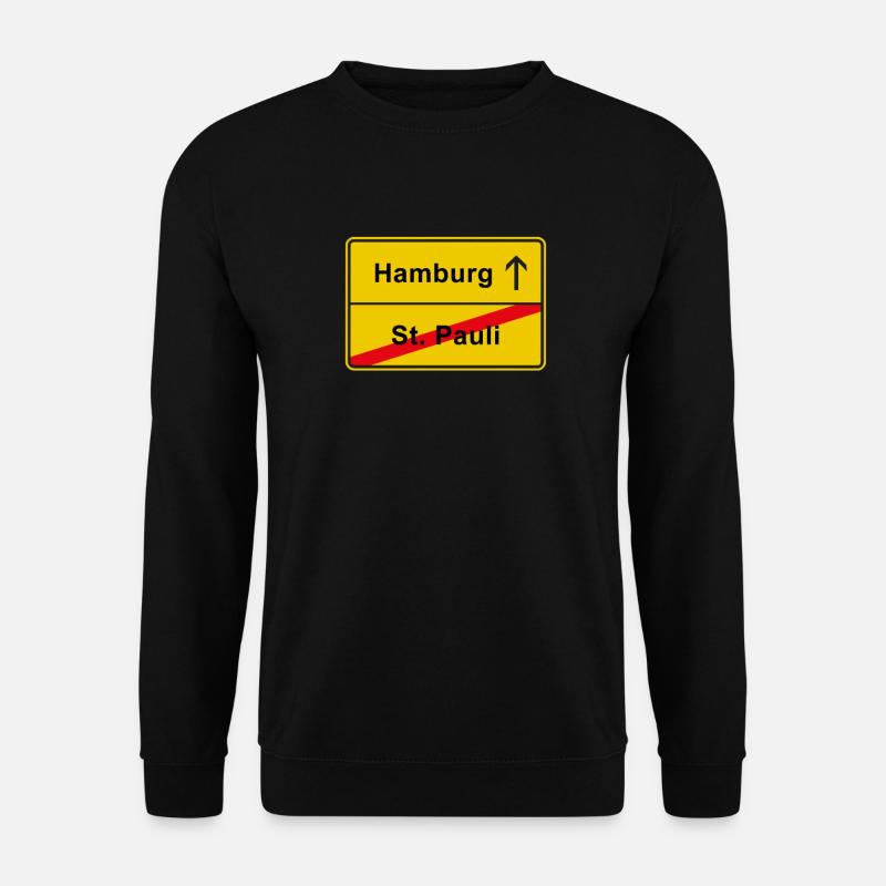 Hamburg anti St. Pauli Derby Ortsschild - Unisex Pullover - Schwarz