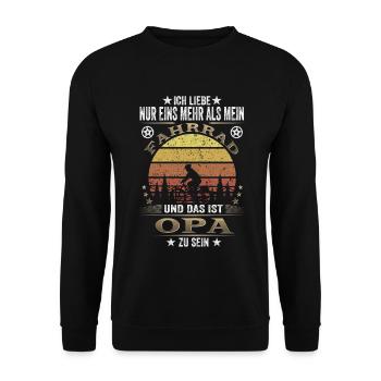 Opa Fahrrad Mountainbike Geschenk Geschenkidee - Unisex Pullover - Schwarz - Vorne - Alina (178cm) & Michal (187cm)