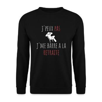 j'peux pas j'me barre a la retraite cadeau humour - Sweat-shirt Unisexe - noir - Devant - Alina (178cm) & Michal (187cm)