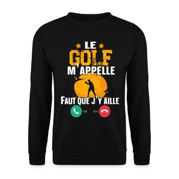 Golf Golfeur Balle Clubs de Golfs Cadeau Humour - Sweat-shirt Unisexe - noir - Devant - Alina (178cm) & Michal (187cm)