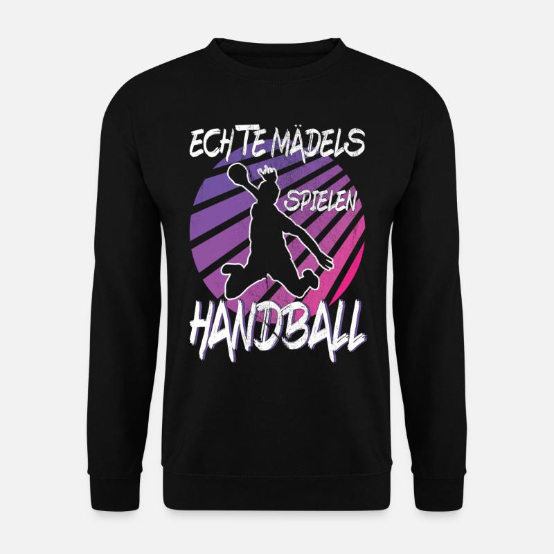 Echte Mädels spielen handball Frauen Geschenk - Unisex Pullover - Schwarz