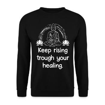 Ayurvedamedizin | Ayurveda Ayurweda Yoga Geschenke - Unisex Pullover - Schwarz - Vorne - Alina (178cm) & Michal (187cm)