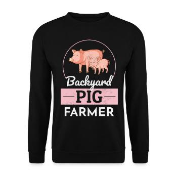 Backyard Pig Farmer Animal Farming Farm Funny - Unisex Sweatshirt - black - Front - Alina (178cm) & Michal (187cm)