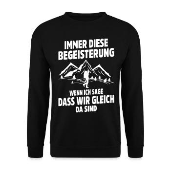 Wandern Bergsteigen Wanderer Natur Berge - Unisex Pullover - Schwarz - Vorne - Alina (178cm) & Michal (187cm)