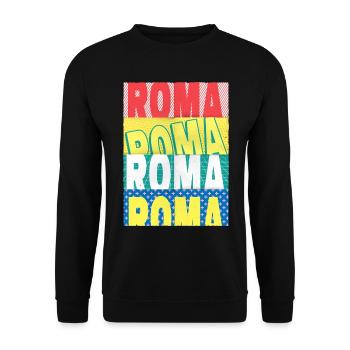 Rome Roma Italie City Font Skyline Accueil - Sweat-shirt Unisexe - noir - Devant - Alina (178cm) & Michal (187cm)