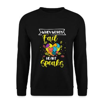Autism Gift Autistic Asperger ADHD Autism - Unisex Sweatshirt - black - Front - Alina (178cm) & Michal (187cm)