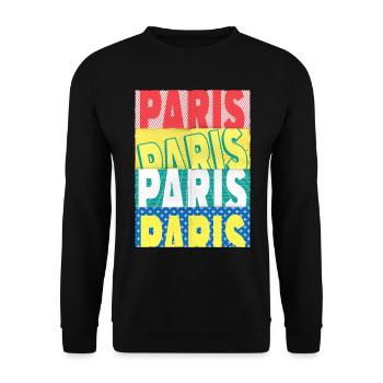 Paris France City Font Skyline Accueil - Sweat-shirt Unisexe - noir - Devant - Alina (178cm) & Michal (187cm)